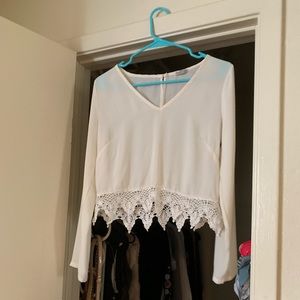 White shirt that it goes down to your wast